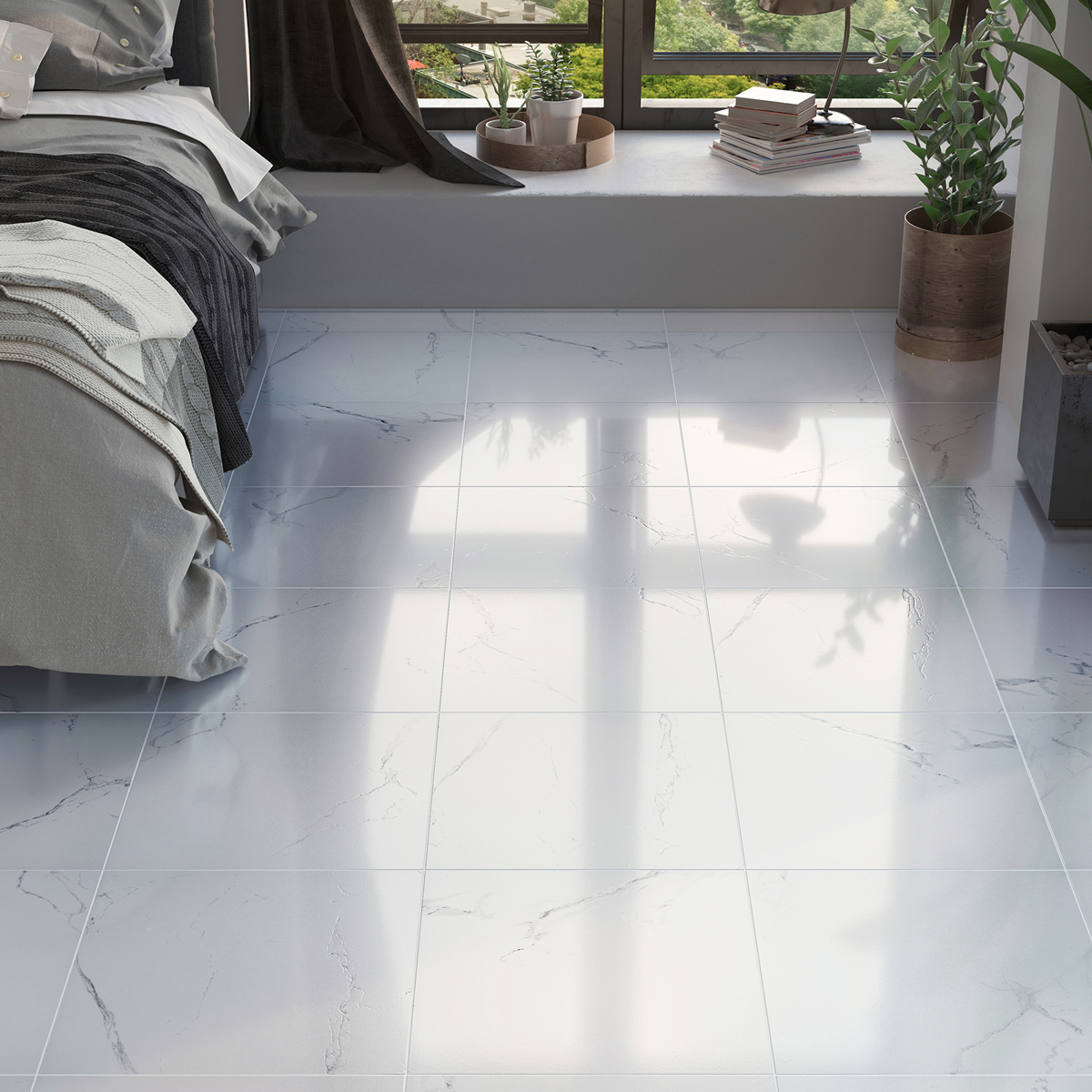 PISO LUCCA BIANCO 60.5X60.5 1A. 1.83 MTO DALTILE ZLC0 | Plomería Selecta